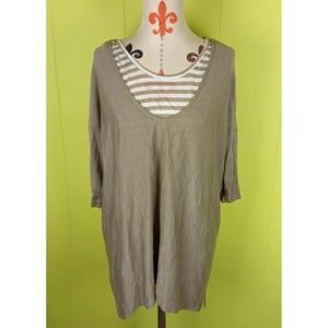 Simply Noelle 2-Pcs Set Sweater + Tank Top Rayon Women's L/XL Taupe Brown